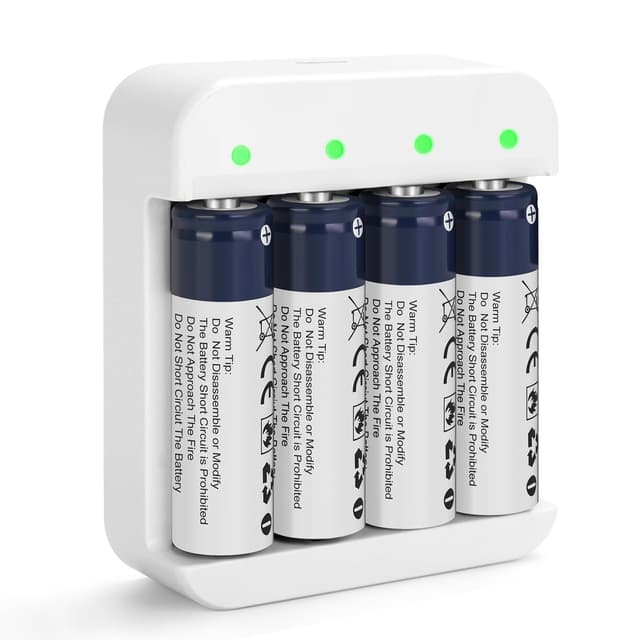 🔋🌟  Wiederaufladbare Lithium-Ionen-AA-Batterien, 4er Pack AA 1,5V 3600mWh - Top Deal!