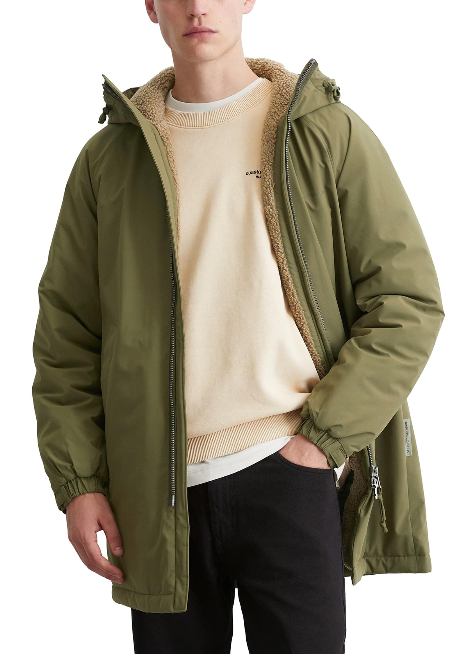 🧥 Marc O'Polo Denim Herren Parka mit Kapuze wasserabweisend S Capulet Olive 🍃