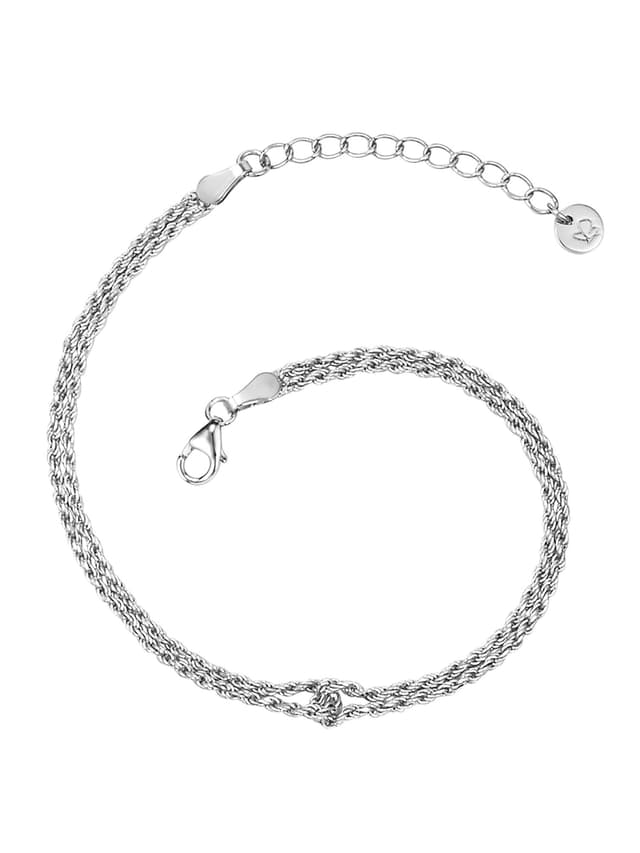 GLANZSTÜCKE MÜNCHEN Damen Armband 925/- Sterling Silber 2-reihig Kordelarmband