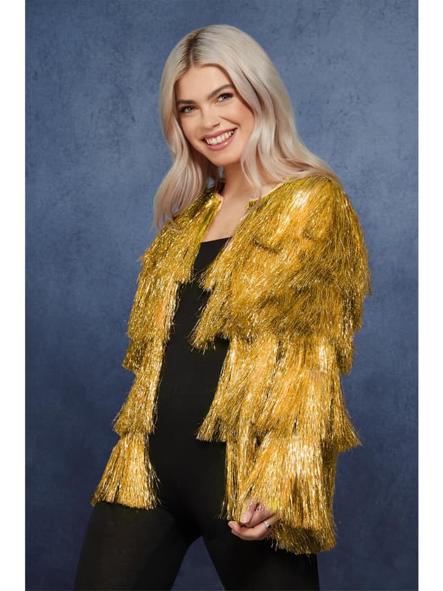 Angebot: Smiffys Fever Lametta Festival Jacke, Gold 🌟