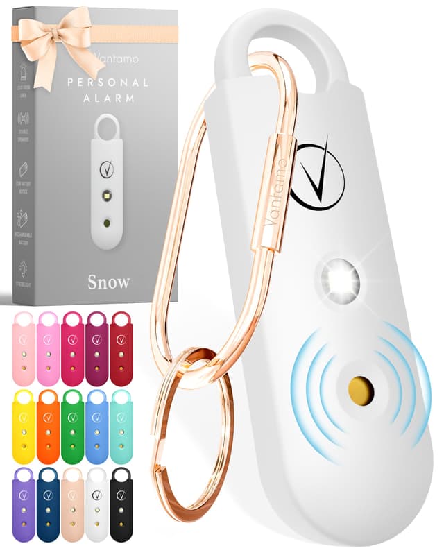 🚨 Vantamo Taschenalarm Extra Laut 130dB Mit 2 Lautsprechern Für Selbstverteidigung Frauen, Hell Taschenlampe & Batteriewarnung 🌟