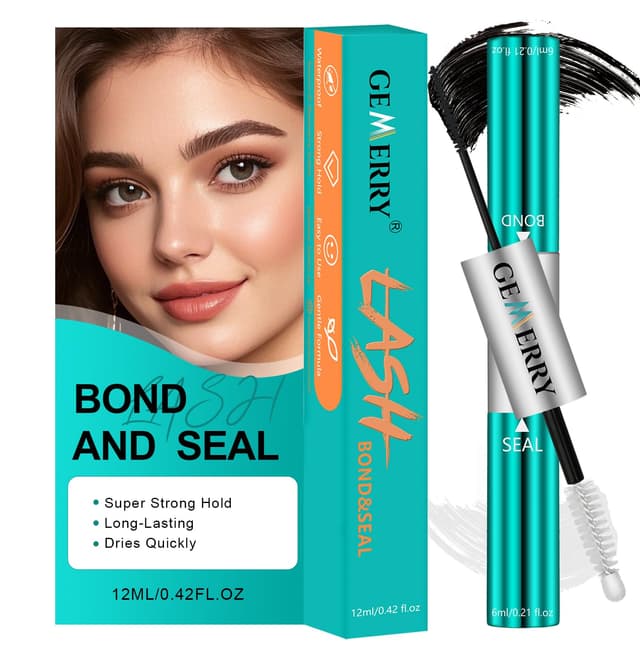 🌟 GEMERRY 12ML Wimpernkleber Bond und Seal 2 in 1: Halt 72-96 Stunden 🌟