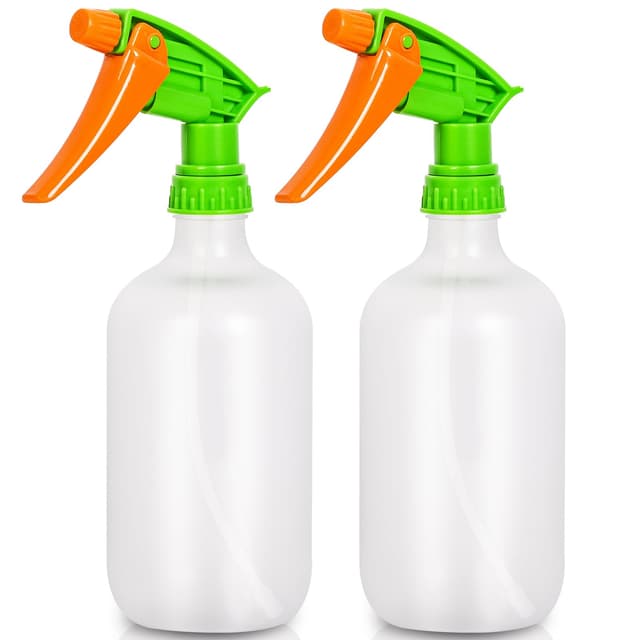 🌿🌺 Calvalor Reinigung Wasser Sprühflasche Pflanzen Garten 2Stk 500ml - Weiß Flasche+Orange Düse