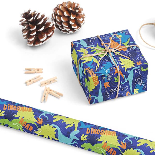 🦕 Vsosfiza 76cmx10m Dinosaurier Geschenkpapier Rollen 🎁