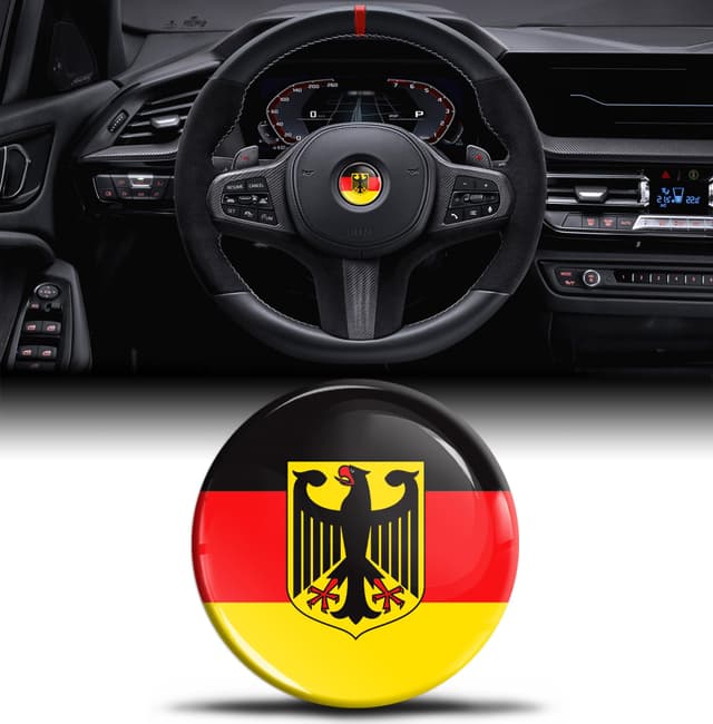 Biomar Labs 3D Silikon Aufkleber Kompatibel mit BMW 36131181082 Emblem Lenkrad 45mm Plakette Zubehör Teile Decals Lenkrad Dekoration 🇩🇪🦅🇩🇪