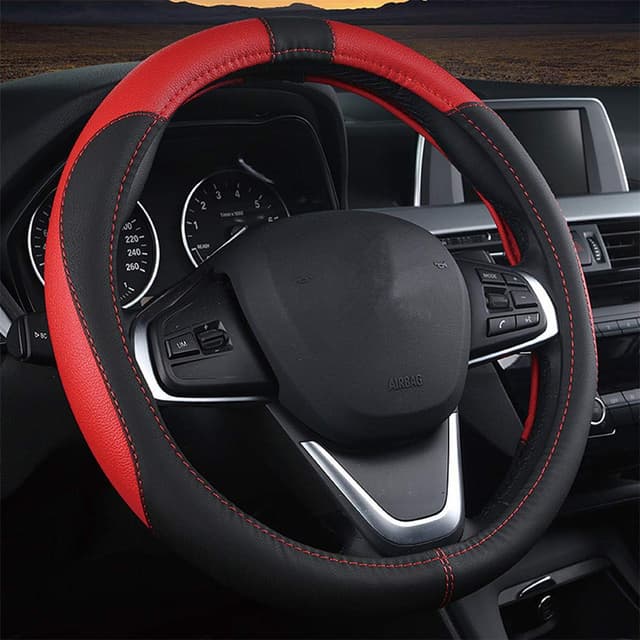 🚗🔥 Coofig Auto Lenkradbezug aus Microfiber Leder - Universal Größe 38cm