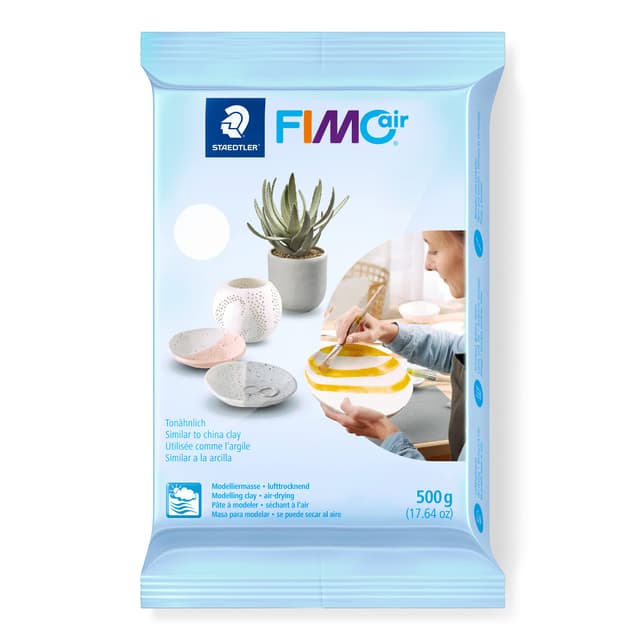 🎨🌟 FIMO air Modelliermasse, weiß, 500g - Kein Brennvorgang notwendig!