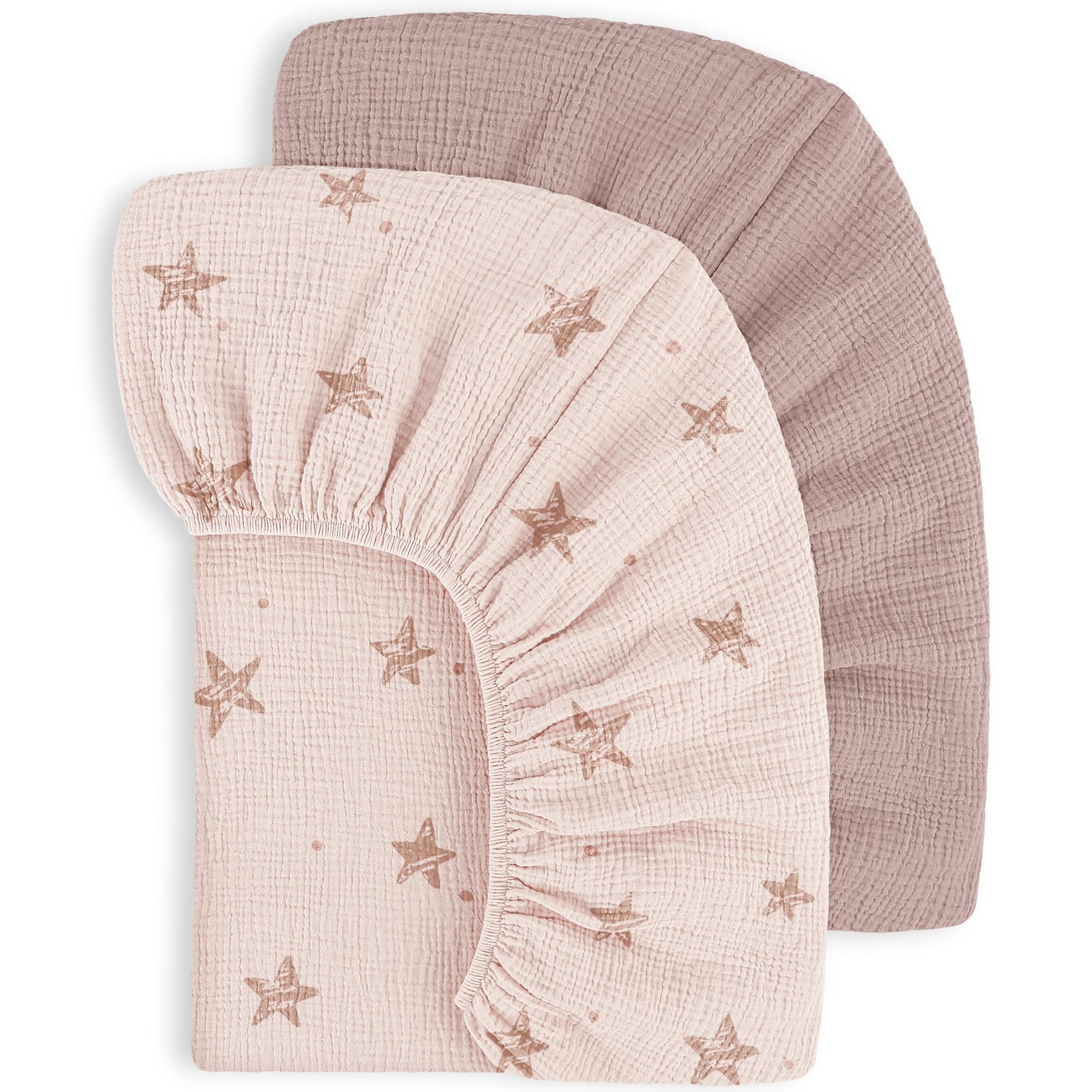 👶🌟 Susurration 100% Baumwolle Musselin-Spannbettlaken 2er Set Kinder Spannbettlaken