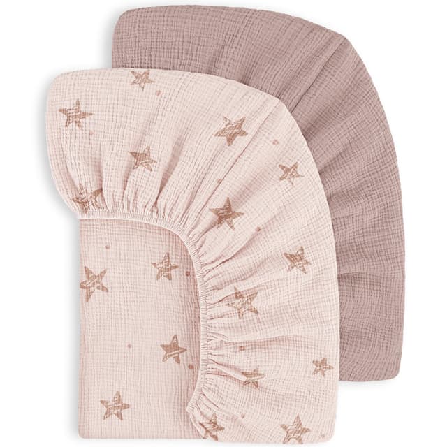 👶🌟 Susurration 100% Baumwolle Musselin-Spannbettlaken 2er Set Kinder Spannbettlaken