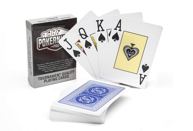 🃏 Poker Night Pro 🌟 Wasserfestes Texas Hold'em Poker-Kartendeck | 100% Plastik | Jumbo-Index
