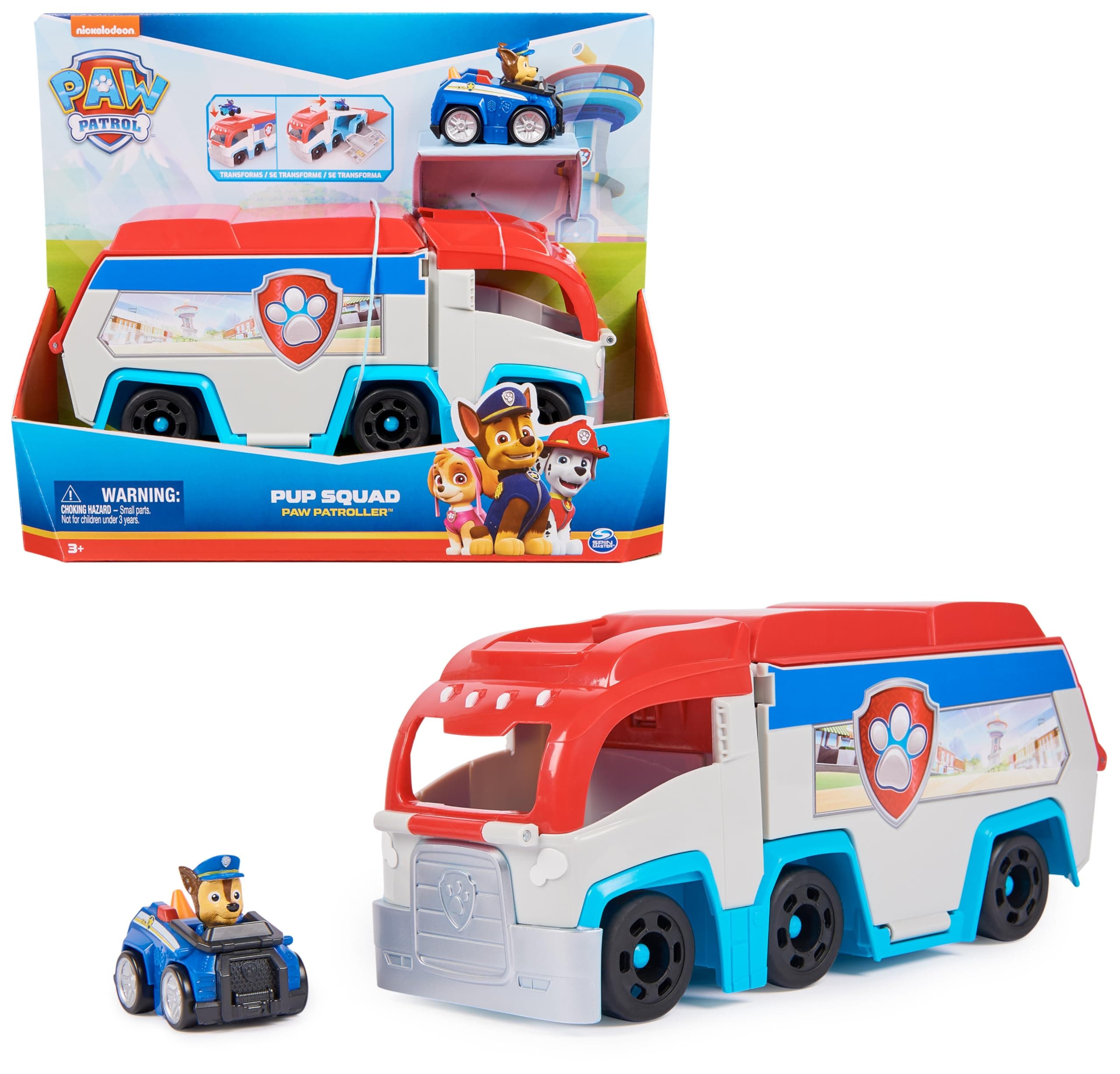 PAW Patrol Pup Squad Mini-Patroller Teamfahrzeug mit Chase-Spielzeugauto 🐶🚗