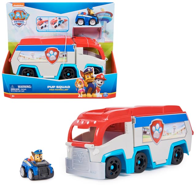 PAW Patrol Pup Squad Mini-Patroller Teamfahrzeug mit Chase-Spielzeugauto 🐶🚗