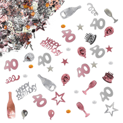 🎉 Giftota - Konfetti 40 Geburtstag Deko - Roségold - Partydekoration Geburtstag 40 Angebot bei HelloDeals
