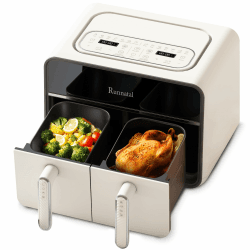 Runnatal Dual Zone Heißluftfritteuse mit Sichtfenster - 14-in-1 Airfryer 🍗