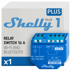🏠🔌 Shelly Plus 1 | Wlan & Bluetooth Smart Relais Schalter - 16A | Trockenkontakt | Lichtschalter Angebot bei HelloDeals