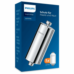 🚿🌊💧 Philips Wasser-Inline-Duschfilter mit 1 Ersatzfilter-Kartusche, 50.000 L Filterkapazität, CHROM Angebot bei HelloDeals