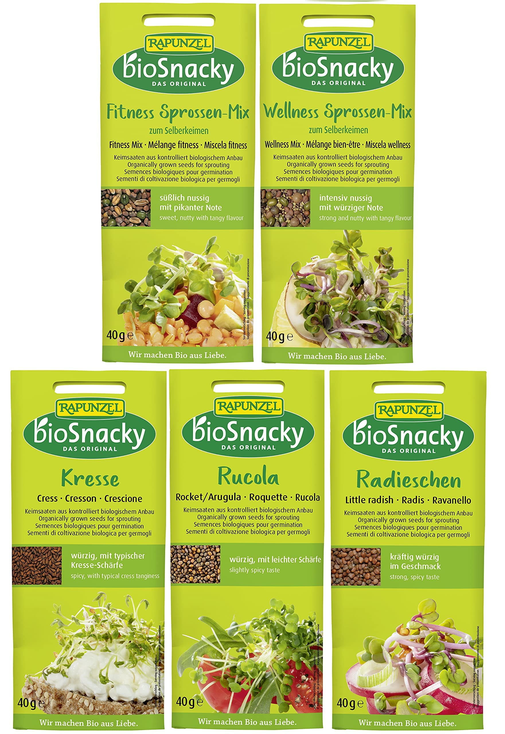 🌱🌿 Rapunzel Sprossen Mix | Bio-Keimsprossen zum Selberkeimen | 5 Sorten, 200g 🌿🌱