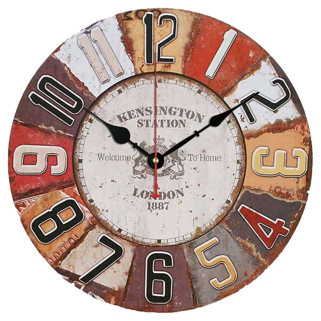 YOAI Wanduhr küchenuhr Vintage Shabby CHIC Antik Nostalgie Rustikale Quarzuhr aus MDF