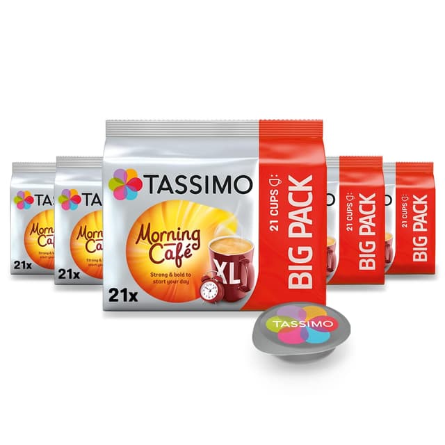Angebot: Tassimo Kapseln Moring Café XL Strong & Intense, Großpackung, 5 x 21 Pads