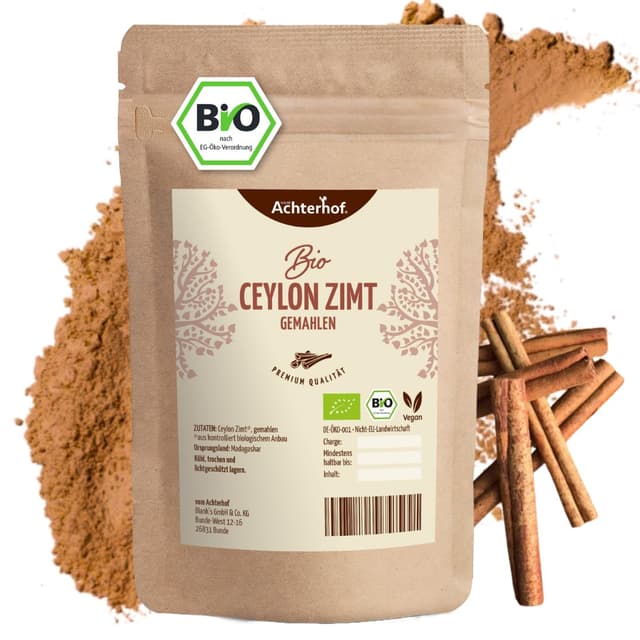Bio Ceylon Zimt gemahlen (250g) in Premium Qualität 🌿 | 100% ECHTES Bio Ceylon Zimt Pulver 250 g (1er Pack)