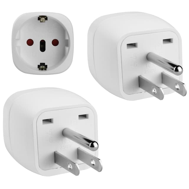 🔌🌍 2 Stück USA Adapter Steckdose, Weiß - 6.39€ inkl. Versand