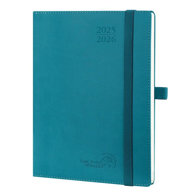 📅 POPRUN Kalender 2025 2026 Wochenplaner (Aug.2025-Dez.2026) Pazifikgrün Medium-22 x 16,5 cm