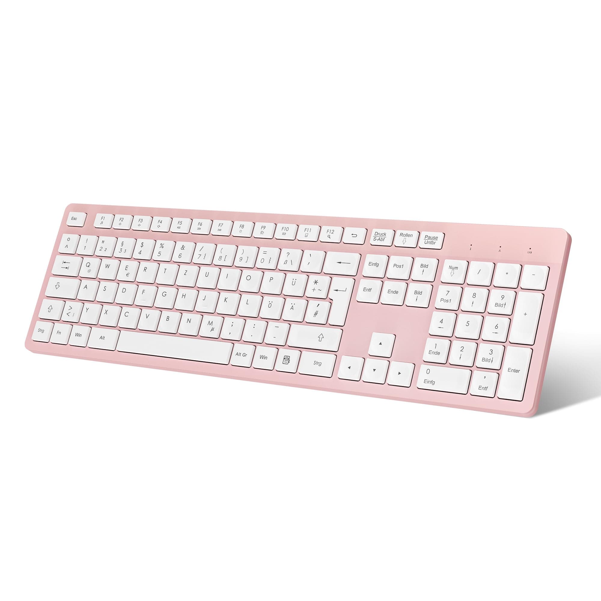 LeadsaiL K786 Kabellose Tastatur QWERTZ Deutsch - 2.4 GHz USB (Rosa) 🌸