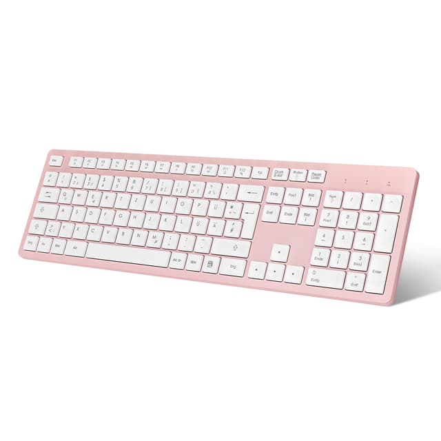 LeadsaiL K786 Kabellose Tastatur QWERTZ Deutsch - 2.4 GHz USB (Rosa) 🌸