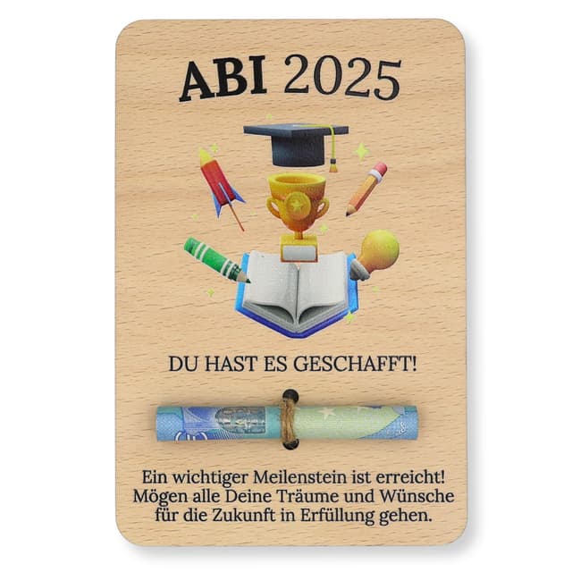 ZUKLA Verpackung für Geldgeschenke Abitur 15 x 10 cm 🌸 - Geschenk zum Abitur 2025