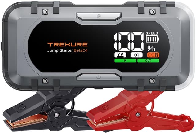Starthilfe Powerbank 6000A, TREKURE 65W Schnellladung Auto Starthilfe Powerbank