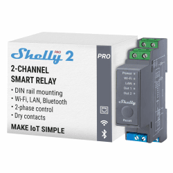 Angebot: Shelly Pro 2 | LAN & WLAN 2-Kanal DIN-Schienen Relais Schalter - 25A Angebot bei HelloDeals