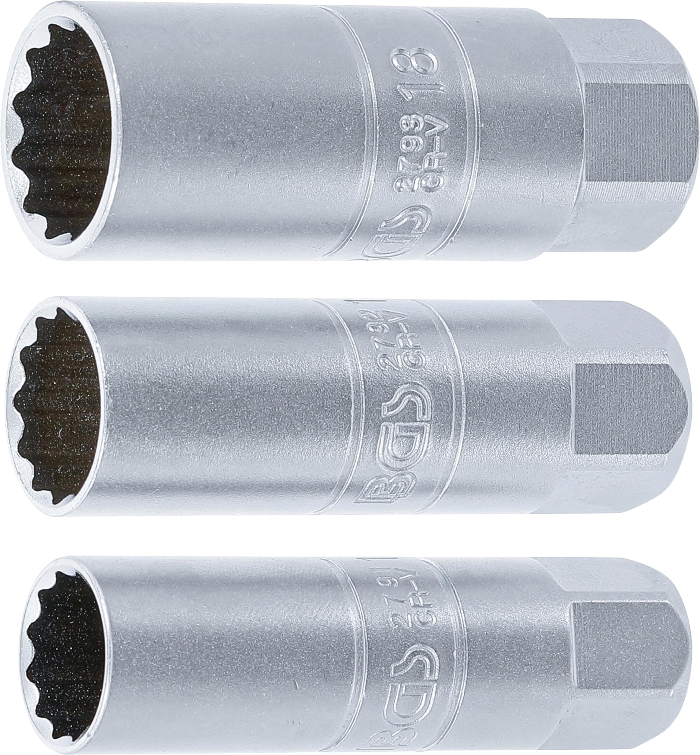 🔧 BGS 6858 | Zündkerzen-Einsatz-Satz Zwölfkant | 3-tlg. | 10 mm (3/8") | SW 14 - 16 - 18 mm | Zündkerzenschlüssel 3/8 zoll Angebot! 🔧