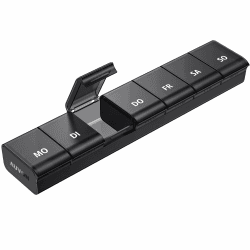 AUVON Tablettenbox 7 Tage A-schwarz 🌿 Pillendose mit verbessertem Design Angebot bei HelloDeals