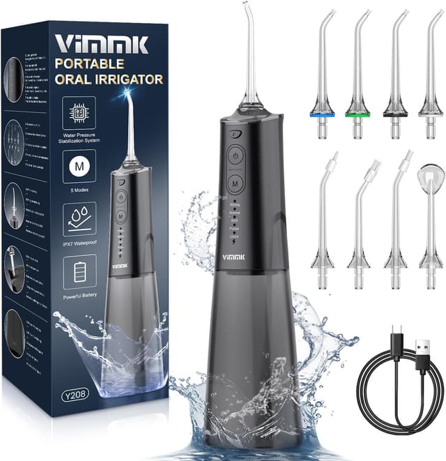 Angebot: Vimmk Zahndusche Water Flosser 5 Modi & 8 Düsen