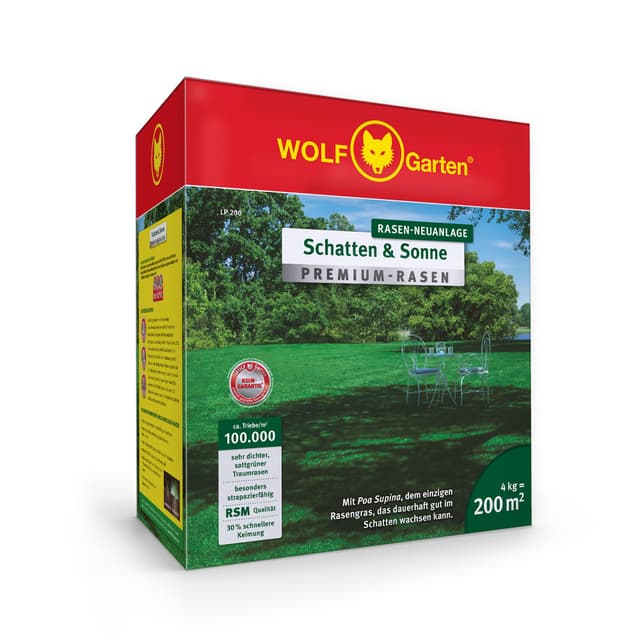 🌿🌞 WOLF-Garten „Schatten & Sonne“ Premium-Rasen LP 200 - Angebot!