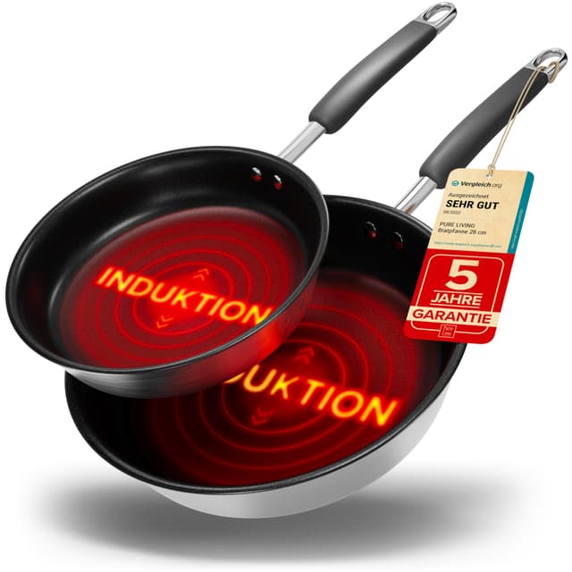 🍳 Bratpfannen Set (20cm und 28 cm) Induktion mit TEST SEHR GUT und 5 JAHREN GARANTIE 🌟