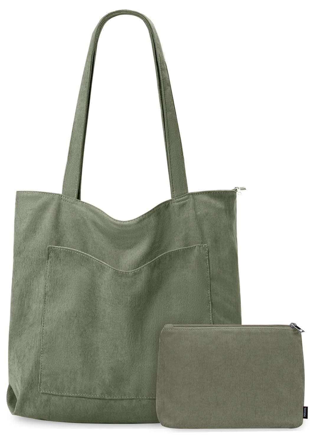 👜 GASSDA Handtasche Damen Groß Shopper Tasche Damen Cord Tasche Tote Bag mit Reißverschluss 🌿