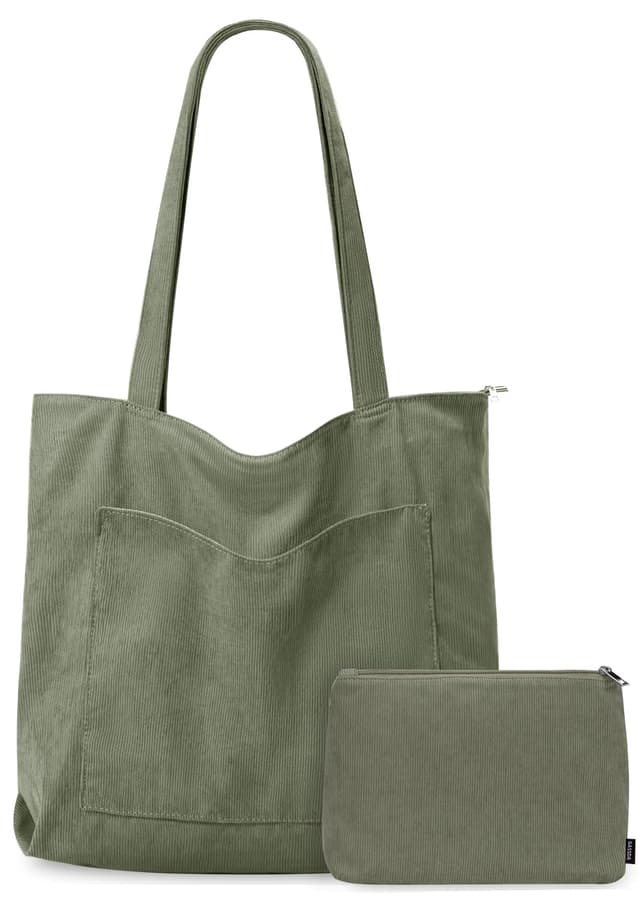 👜 GASSDA Handtasche Damen Groß Shopper Tasche Damen Cord Tasche Tote Bag mit Reißverschluss 🌿