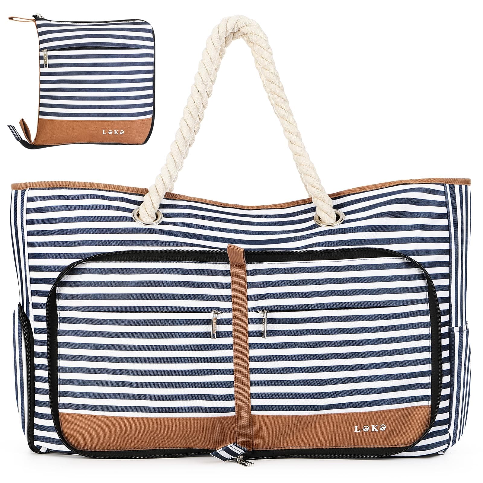 Lekespring Strandtasche Damen Groß mit Reißverschluss 💼🏖️
