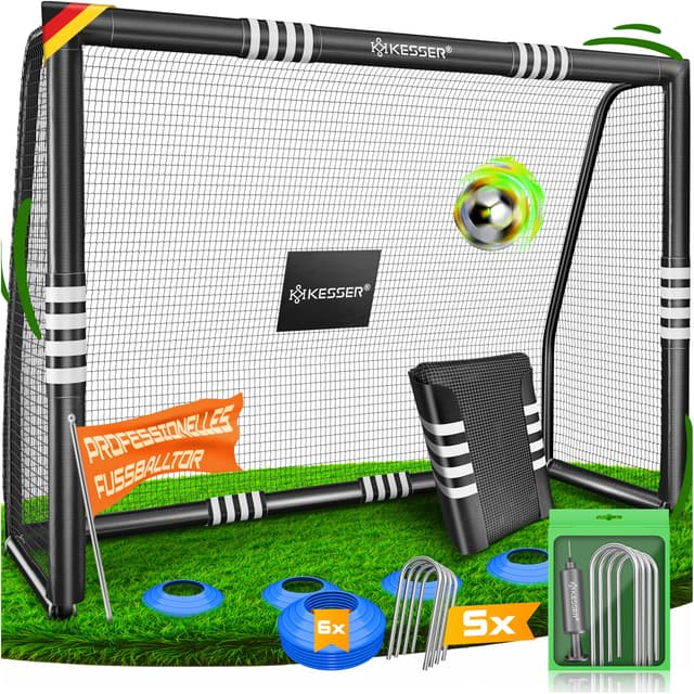 🌟 KESSER® Fußballtor für Garten 180cm Schwarz 🥅⚽