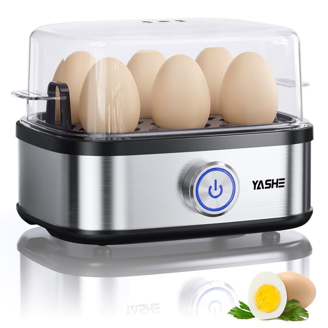 🥚🍳 YASHE Eierkocher Edelstahl, 400W Kompakter Eierkocher Multifunktional 🥚🍳