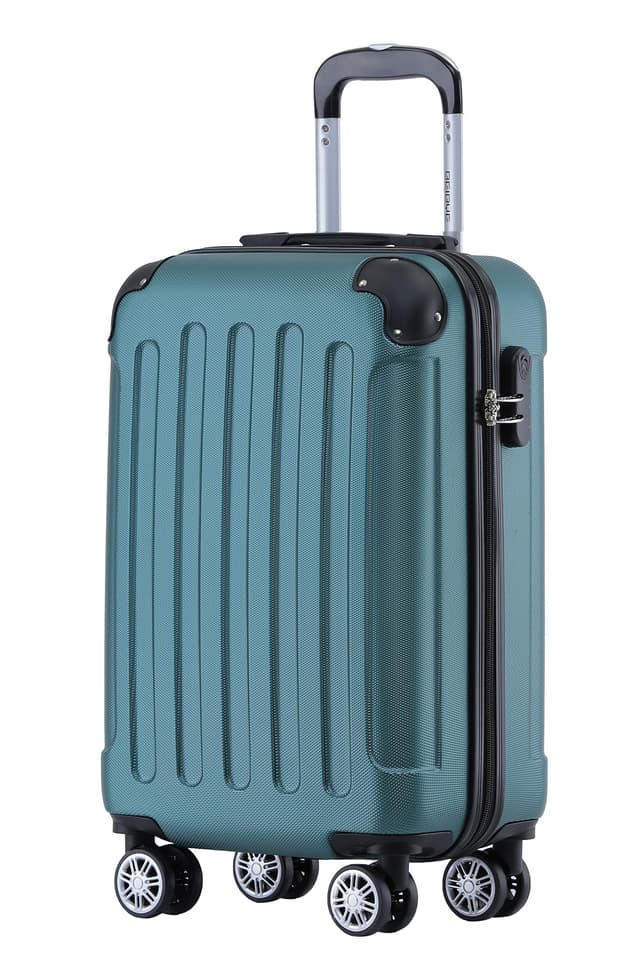 🌟 BEIBYE Hartschalen-Koffer Trolley Rollkoffer Reisekoffer Handgepäck 4 Rollen (M-L-XL-Set) (Dunkelgruen, M) 🌟