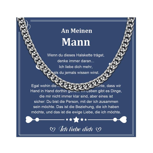 Herren Halskette - Ich Liebe Dich Geschenk 🎁