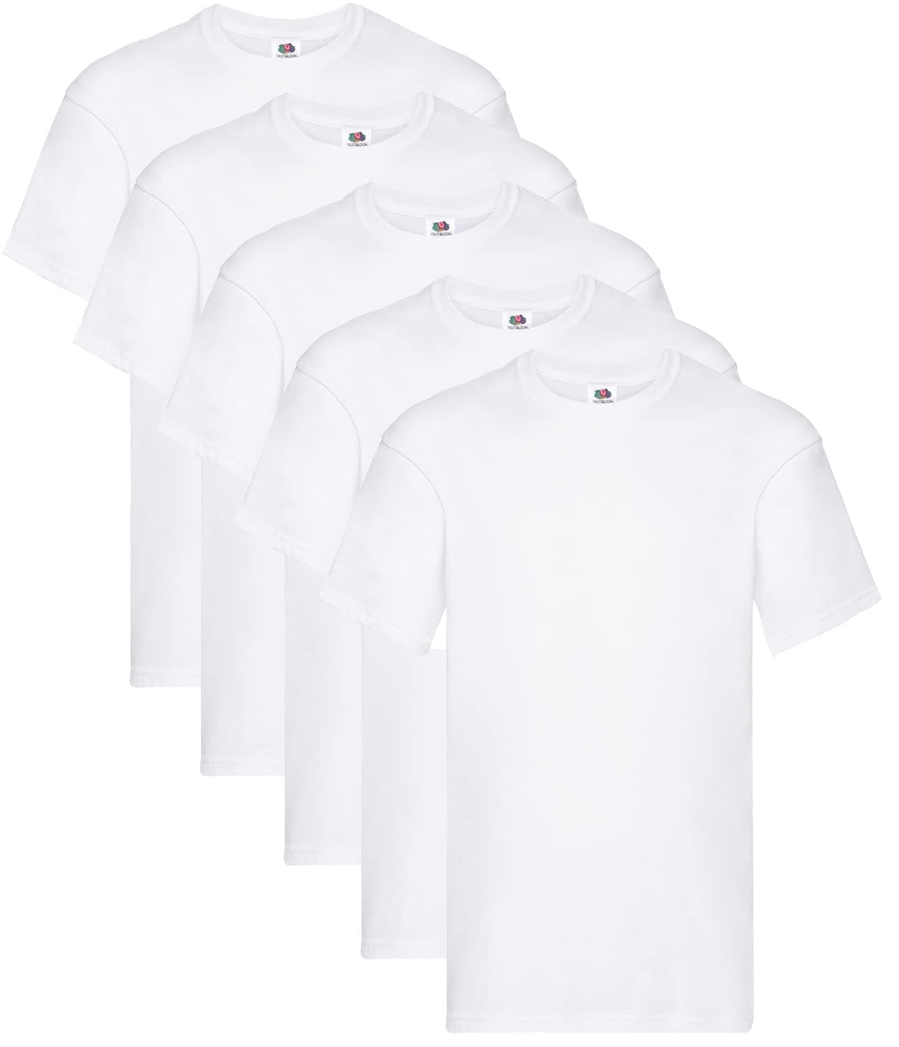 👕🍎 Fruit of the Loom Herren Original T. T-Shirt (5er Pack) L Weiß - Nur 13.5€!