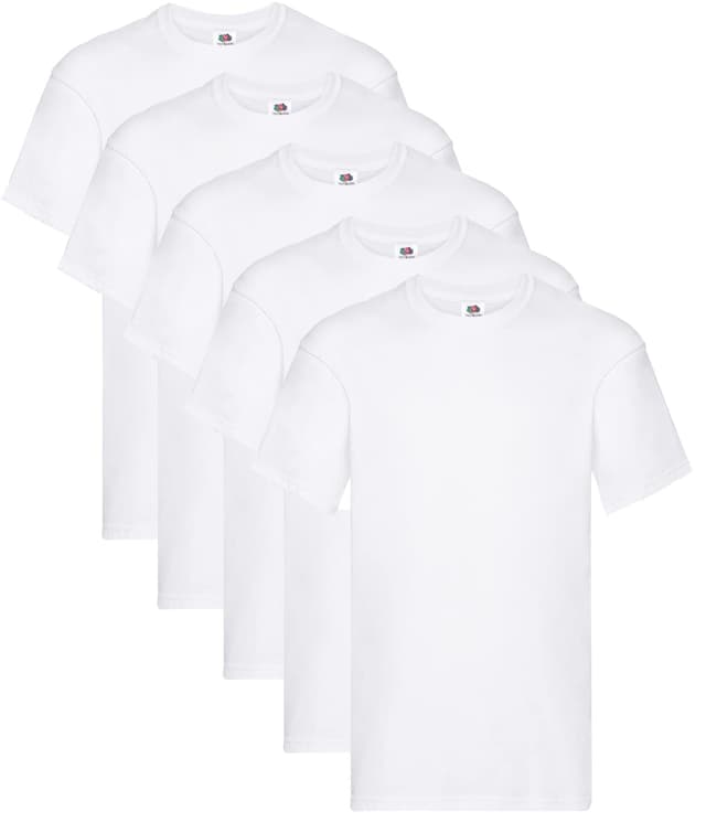 👕🍎 Fruit of the Loom Herren Original T. T-Shirt (5er Pack) L Weiß - Nur 13.5€!