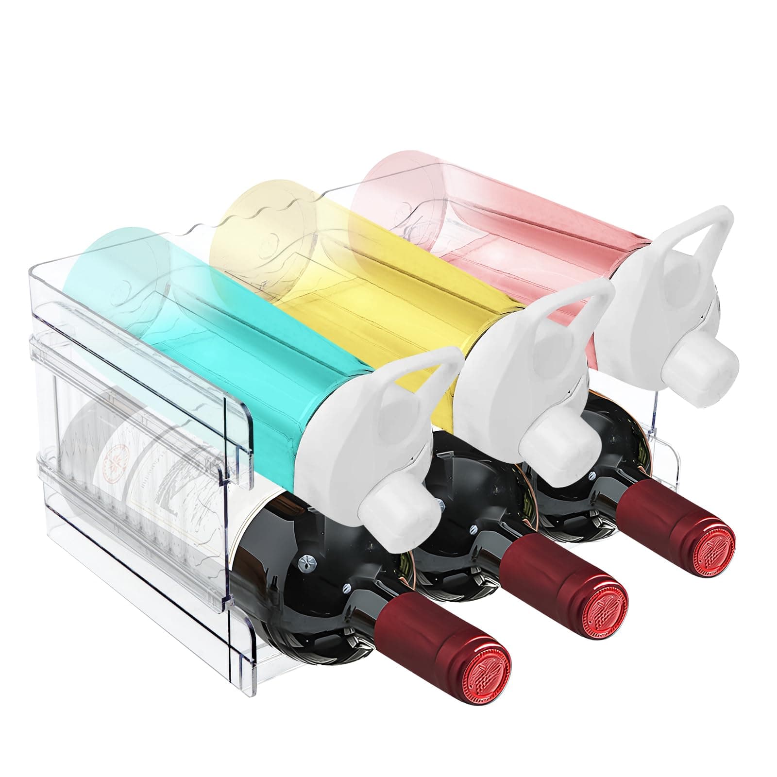 Flaschenregal Stapelbarer & Weinflaschenhalter Kunststoff 🍷 2er-Pack