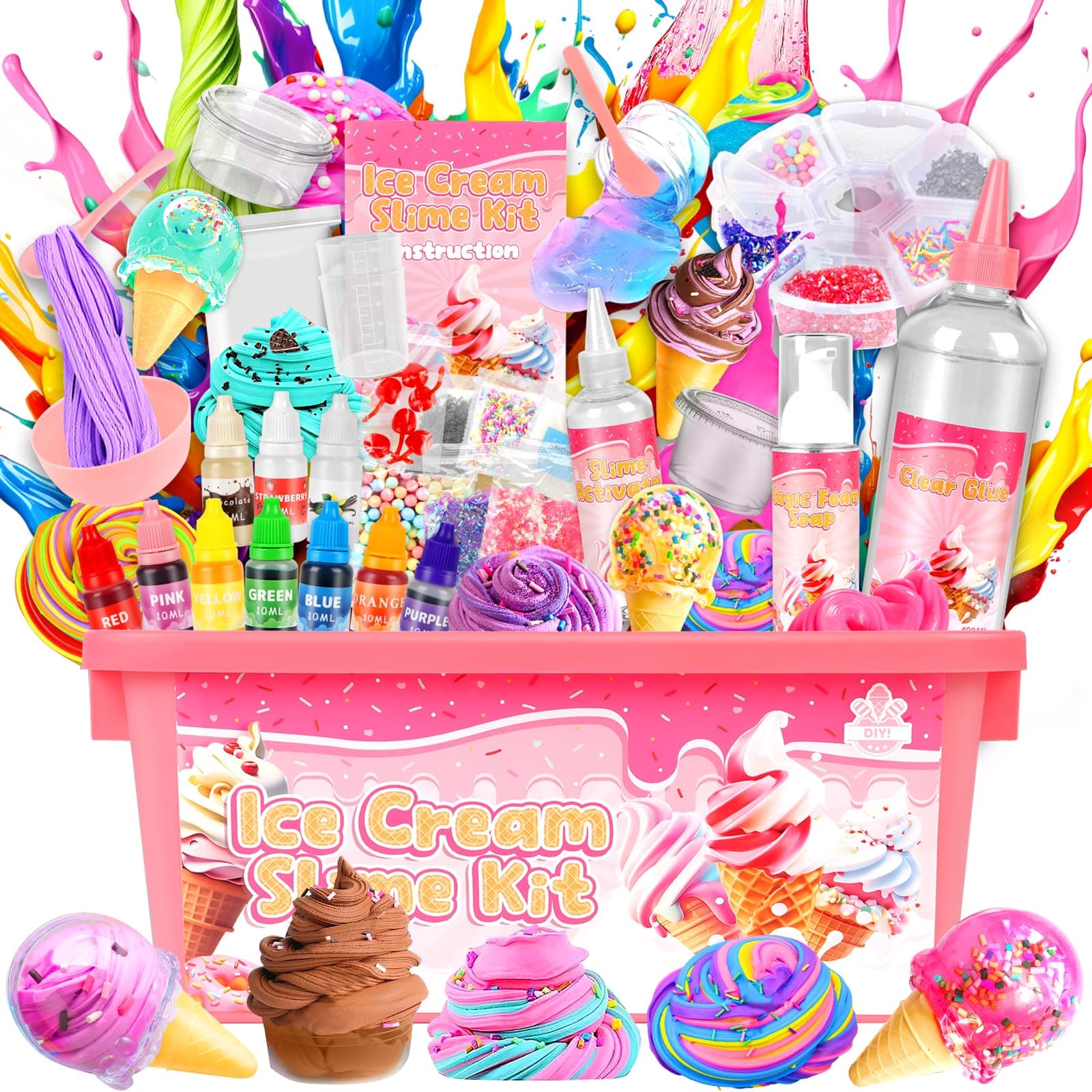🍦 Eiscremeform Schleim Set für Kinder | DIY Slime Kit für Mädchen