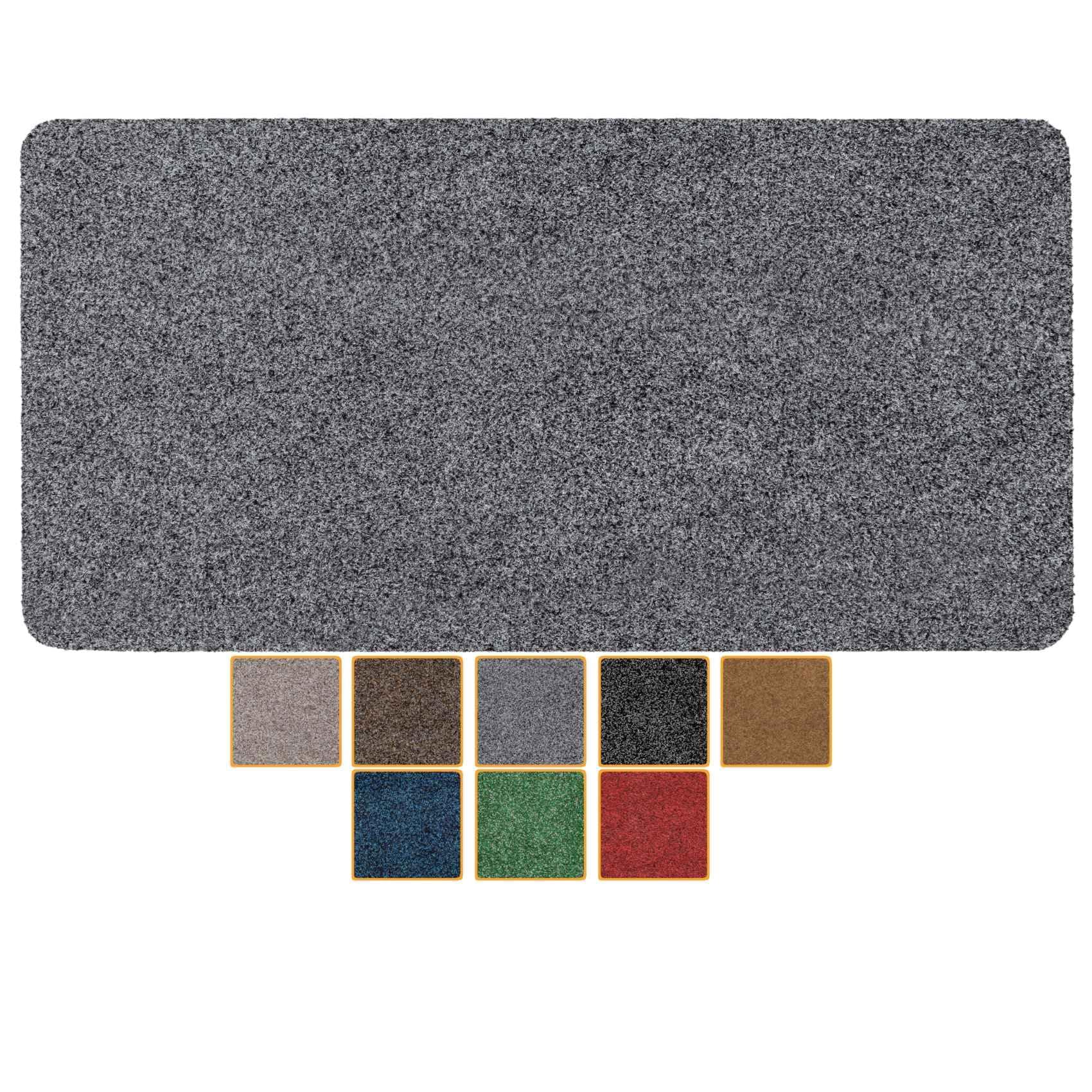ANRO Fußmatte Schmutzfangmatte waschbar wasserdicht robust Schmutzfänger für Eingang, Haustür, Flur, Küche, Schlafzimmer Poet Größe 40x80cm Carpet Grau