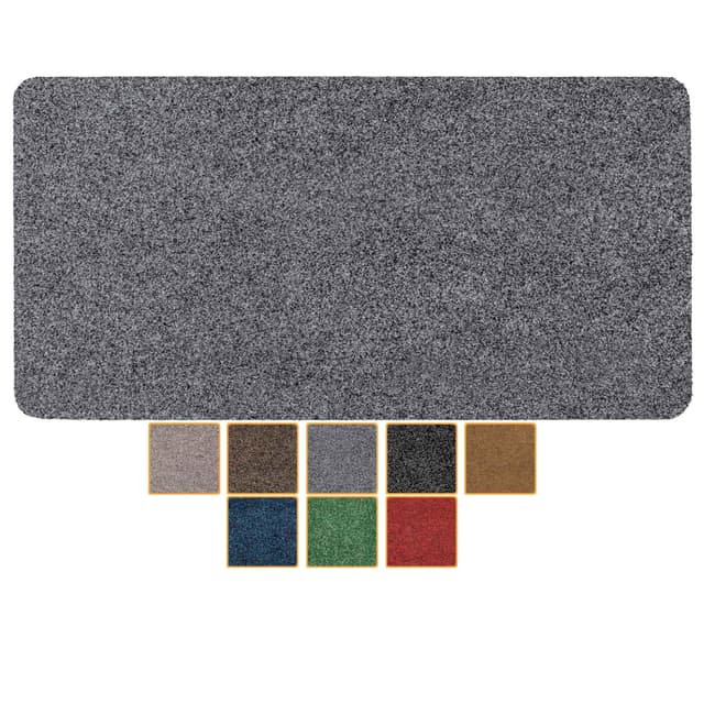 ANRO Fußmatte Schmutzfangmatte waschbar wasserdicht robust Schmutzfänger für Eingang, Haustür, Flur, Küche, Schlafzimmer Poet Größe 40x80cm Carpet Grau