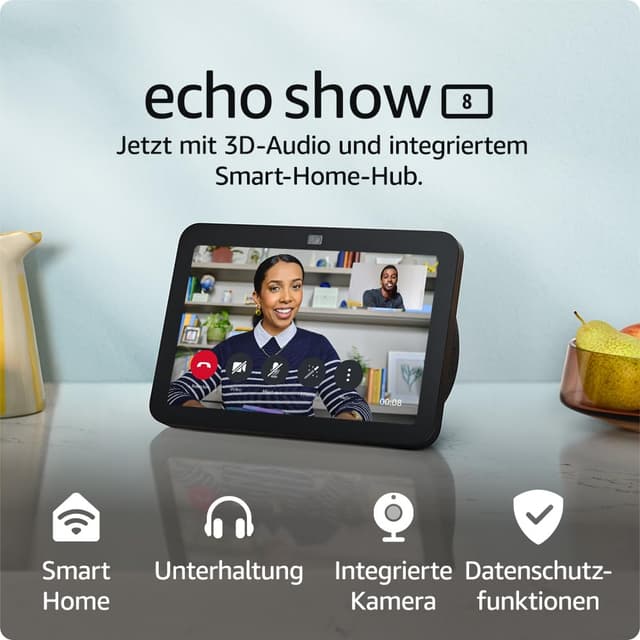 Angebot: Echo Show 8 (Neueste Generation) | Smarter HD-Touchscreen mit 3D-Audio, Smart-Home-Hub und Alexa | Anthrazit